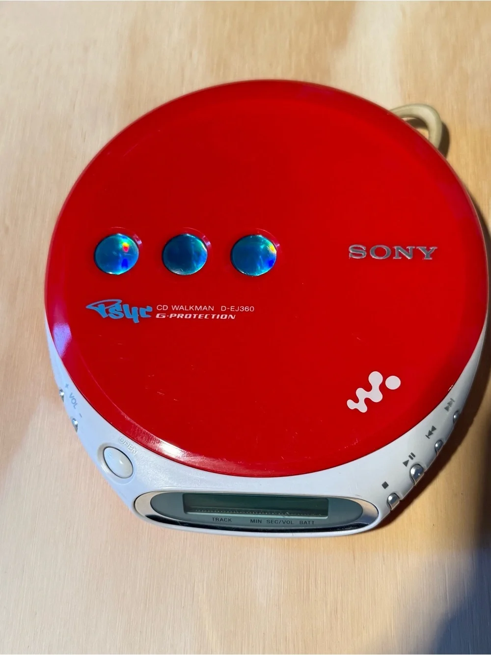 Sony Psyc CD Walkman D-EJ360 G Protection Red Tested Working Read Info Below!